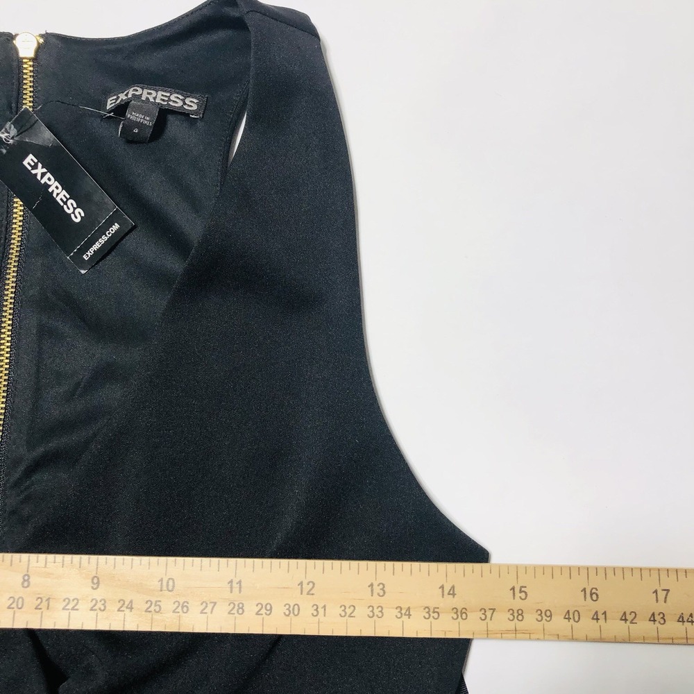 Express Womens 4 Black Cutout Stretch Cocktail Dress A Line Crossover 8410-058 - Picture 10 of 12